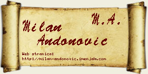 Milan Andonović vizit kartica